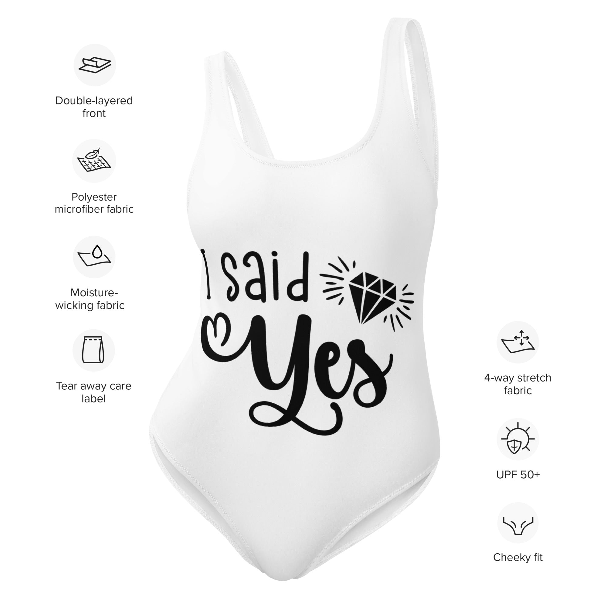"I Said Yes" Bridal One-Piece Swimsuit